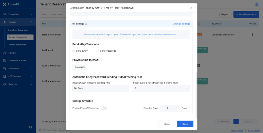 Finish the tenancy setup flow