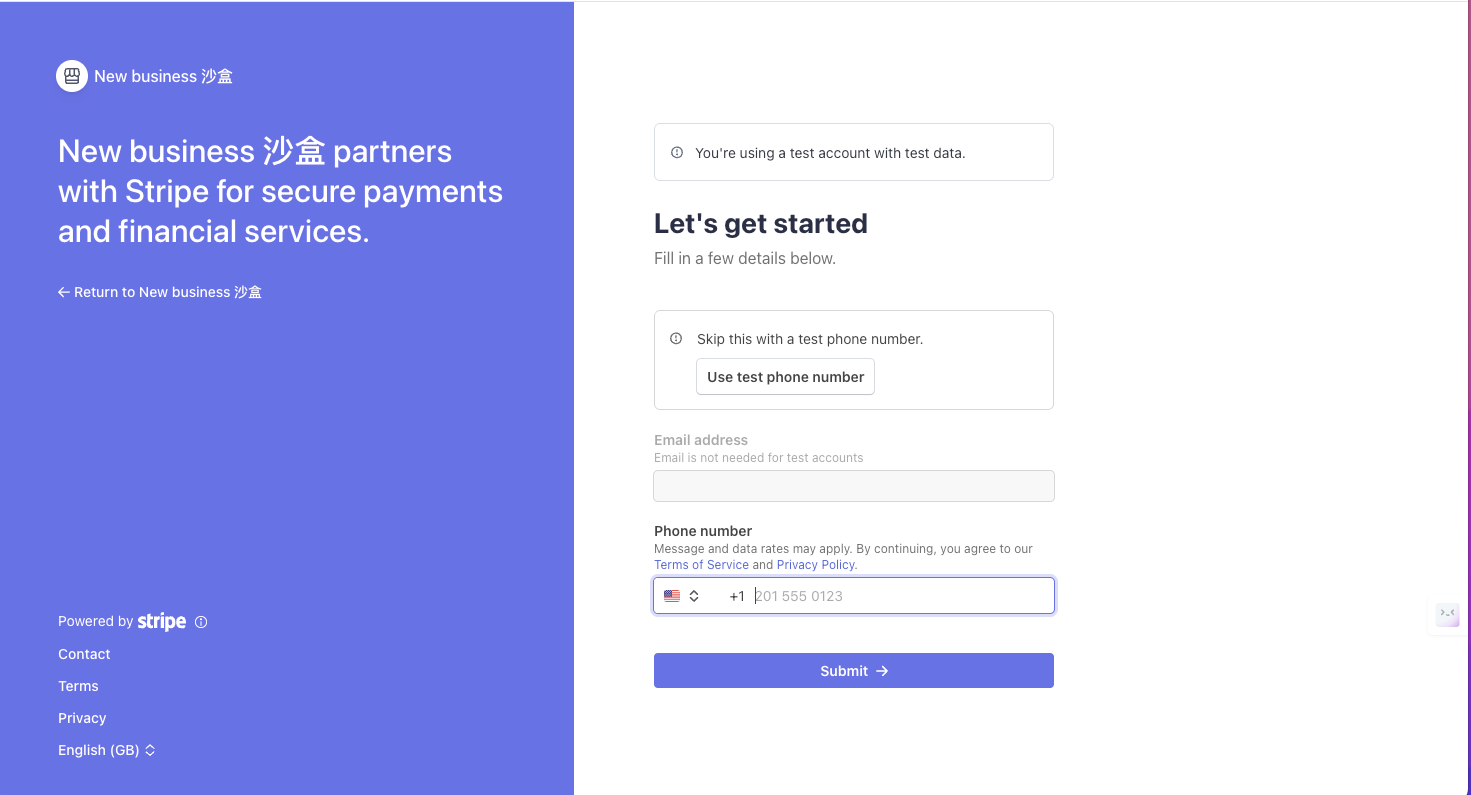 Stripe business type