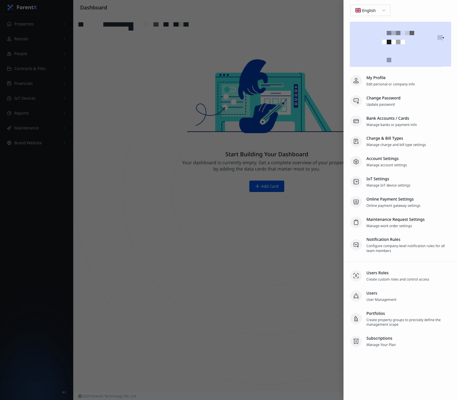 Subscriptions entry drawer