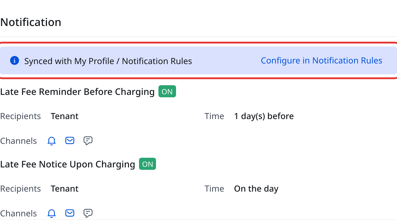 Web Late Fee Notifications