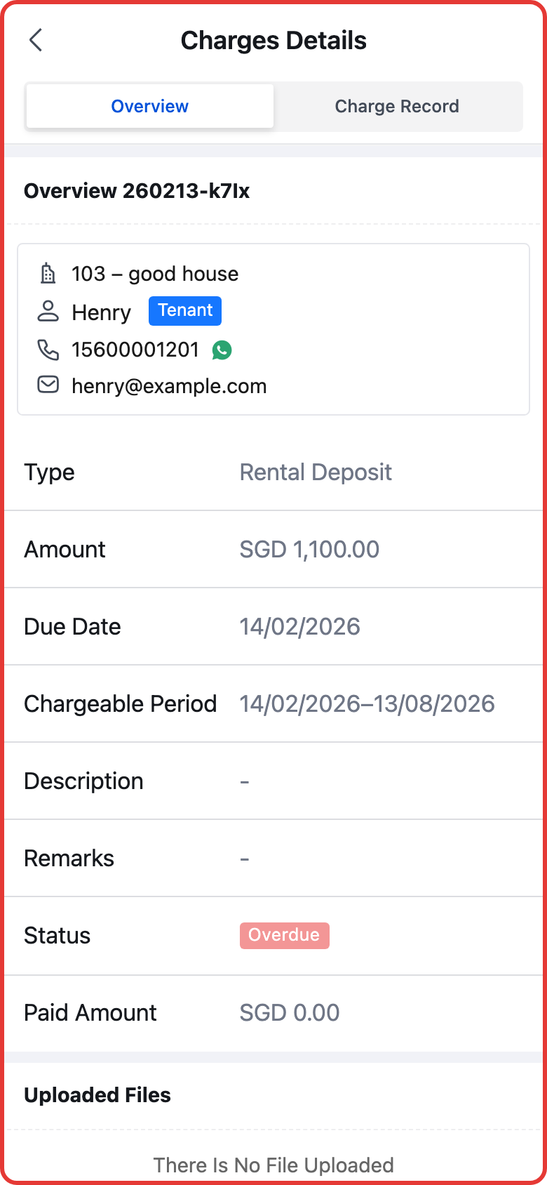 App deposit detail