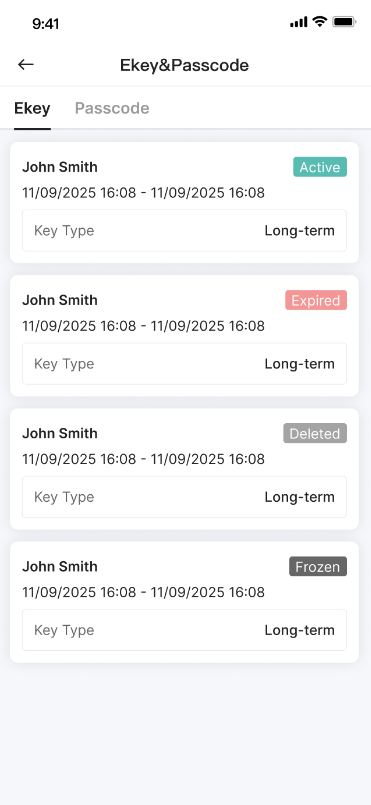 Choose a credential to manage in app