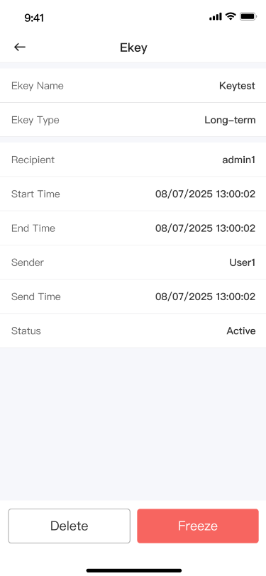 Review credential details in app