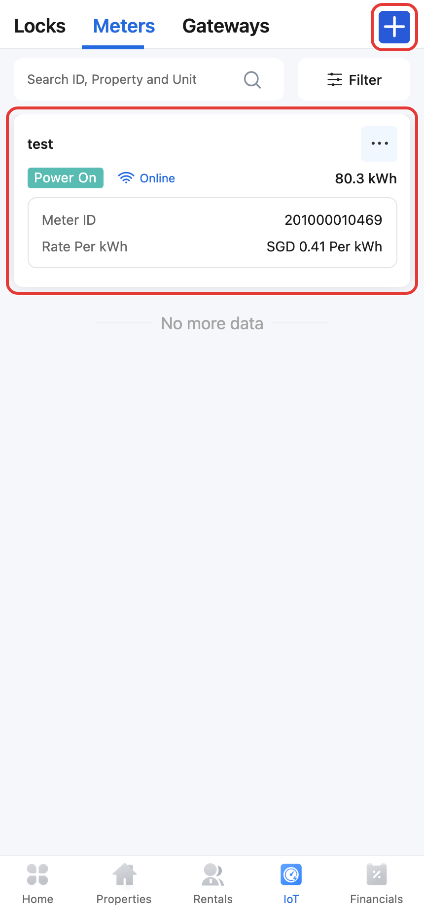 App Smart Meters overview