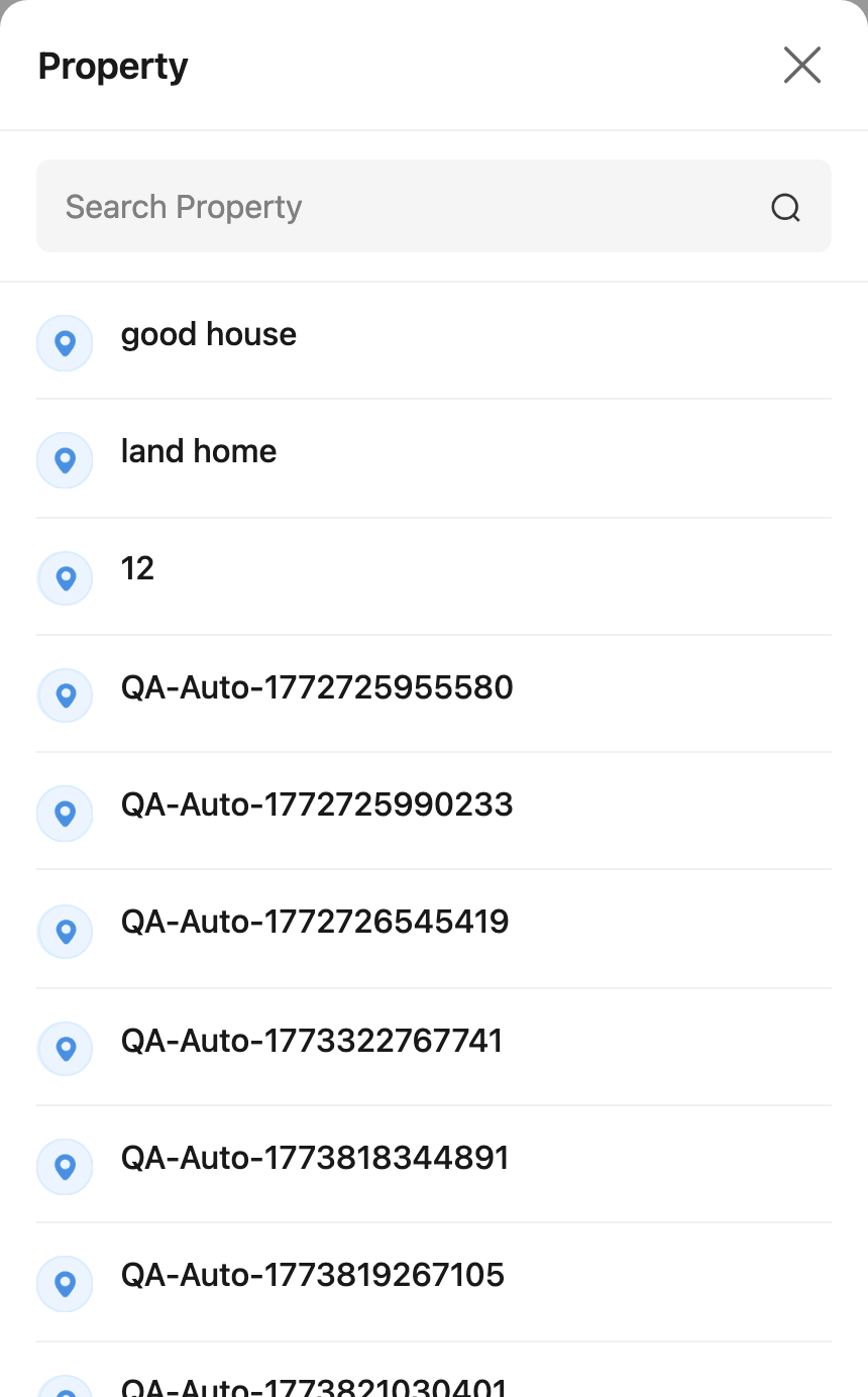 App Smart Meter property picker