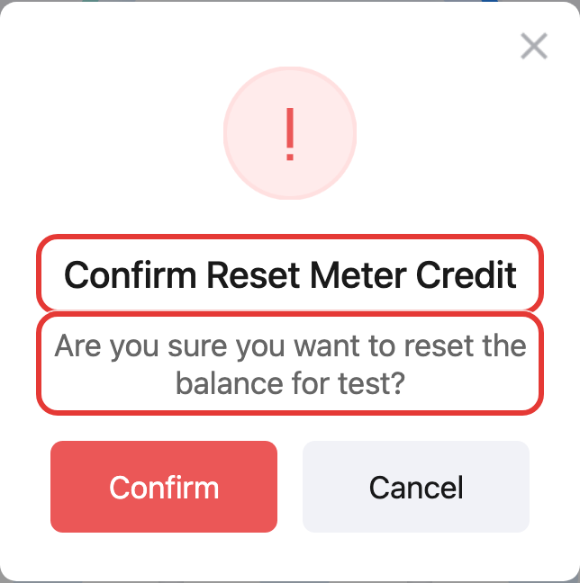 App reset balance confirmation dialog