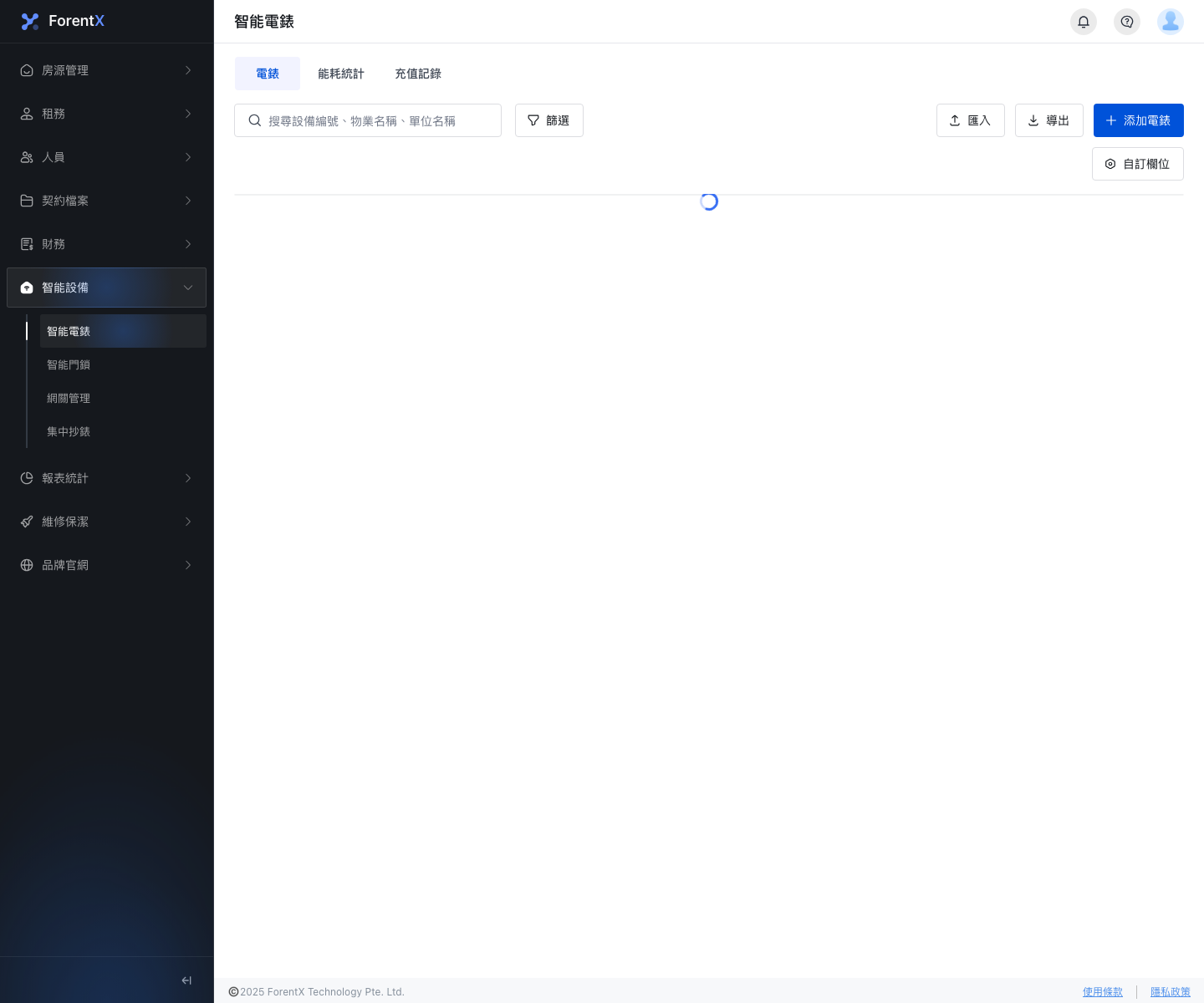 智能電錶列表概覽
