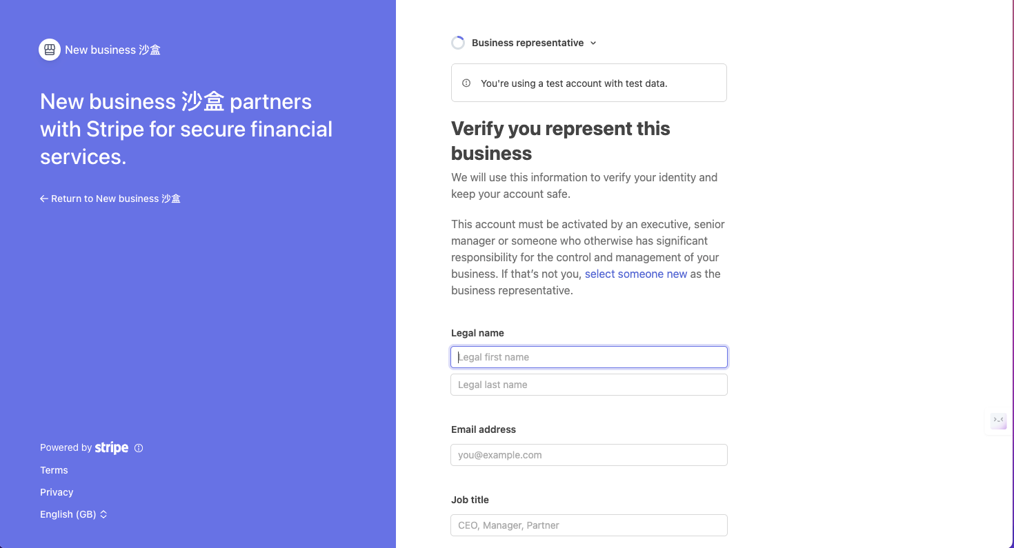 Stripe company representative