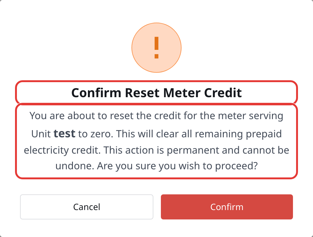 Web reset balance confirm dialog